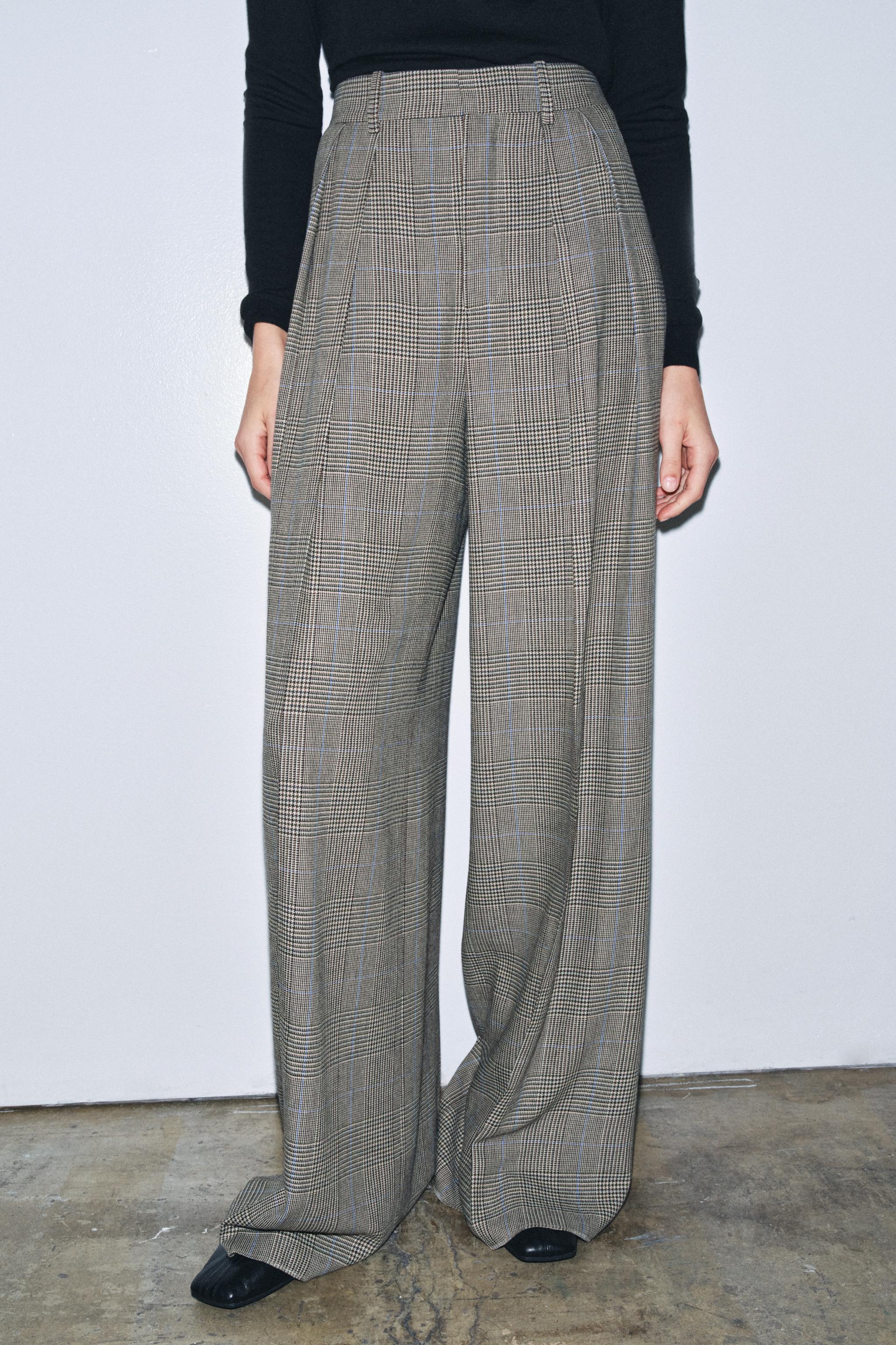 PLAID PLEATED PANTS ZW COLLECTION
